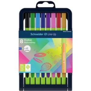 Image of Schneider 191098 K-Box 8x FL Line-Up 0,4 Fineliner Black, Green, Blue, Violet, Pink, Red, Orange 0.4mm 8 pc(s)