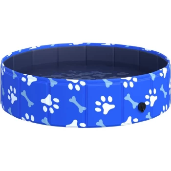 Image of Dog Swimming Pool Foldable Pet Bathing Shower Tub Padding Pool Φ80cm XS - Pawhut
