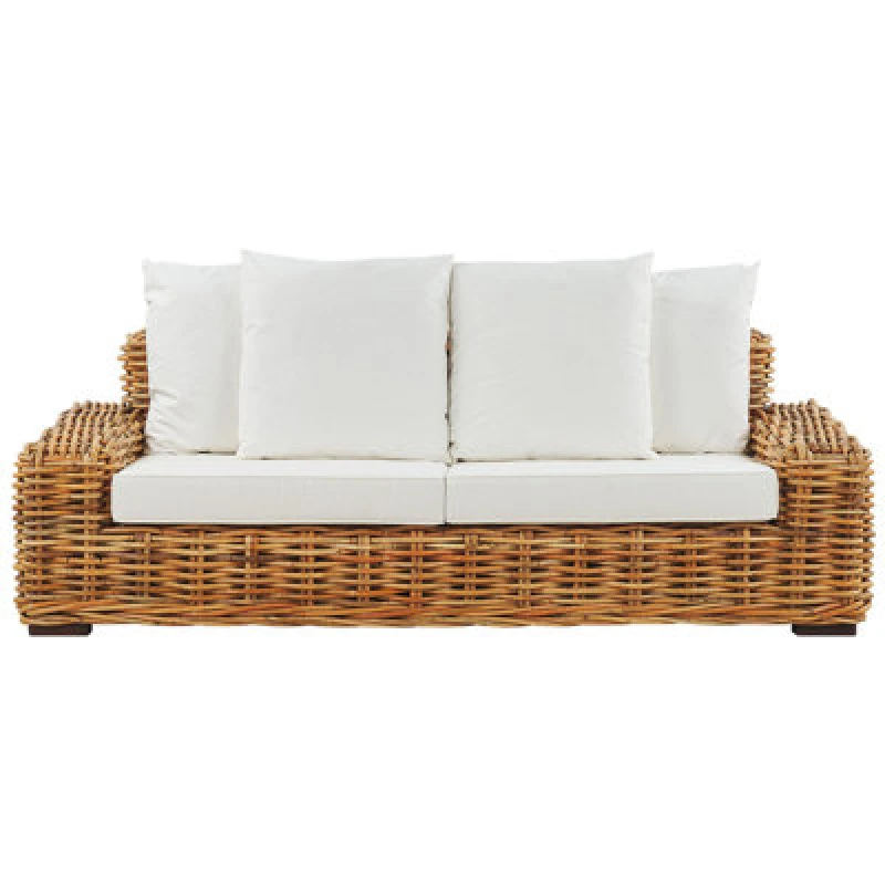 Image of Beliani Garden Sofa 3 Seater Forli Rattan Natural