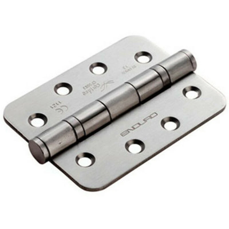 Image of Loops PAIR 102 x 76 x 3mm 13 Ball Bearing Hinge Satin Stainless Steel Rounded Edge Metallics