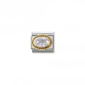 Image of Nomination Composable Classic Faceted Zirconia Gold White Link 030602/010