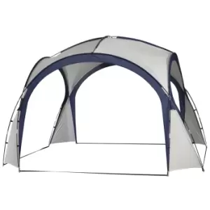 Image of Outsunny Outdoor Gazebo Event Dome Shelter Party Tent For Garden Cream And Blue