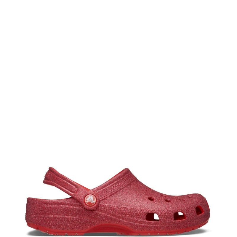 Image of Crocs Unisex Classic Glitter Clogs Cherry Red W9/M8
