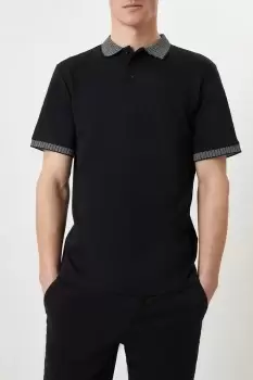 Image of Jacquard Collar Polo Shirt