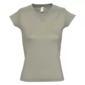 Image of SOLs Womens/Ladies Moon V Neck Short Sleeve T-Shirt (XXL) (Khaki)