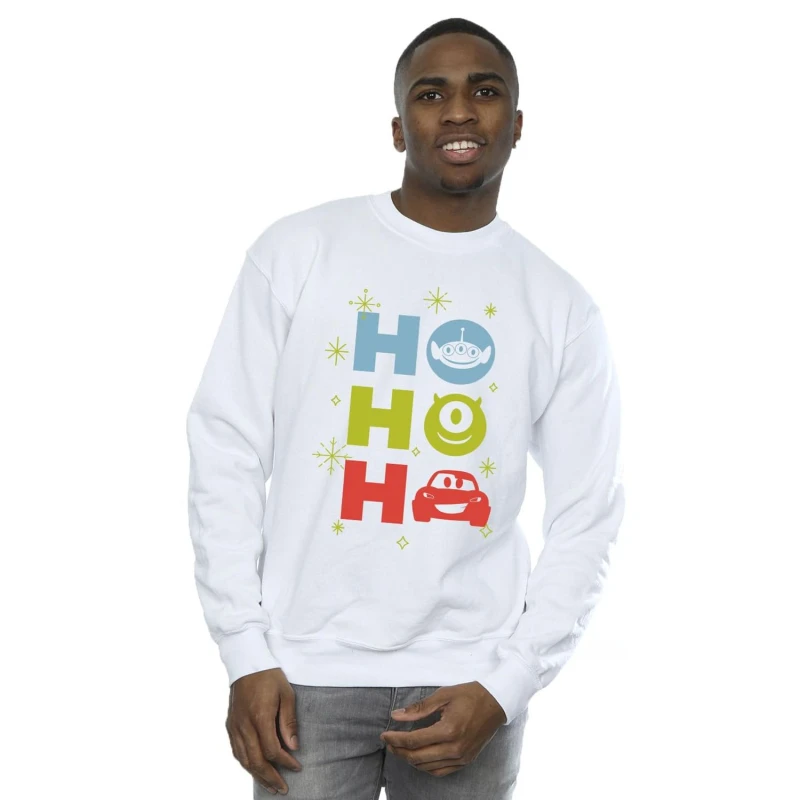 Image of Disney Men HOHOHO Sweatshirt in White Size: Small White S Male 5063376874847