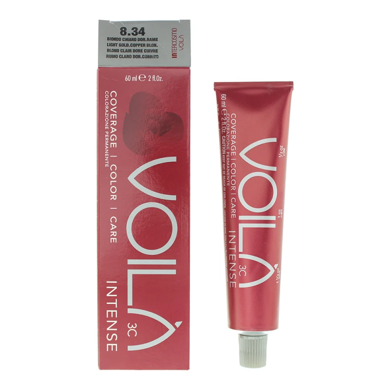 Image of Intercosmo Voila 3c Incense 8.34 Light Golden Copper Blonde Hair Colour 60ml