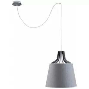 Image of Keter Lucio Dome Pendant Ceiling Light Grey, 38cm, 1x E27, 200cm Wire