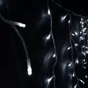 Image of 300 LED 7.5m Premier Christmas Outdoor 8 Function Icicle Lights in Cool White