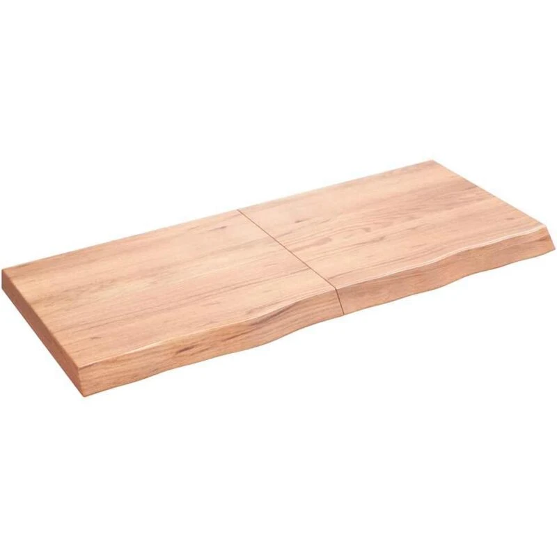 Image of Vidaxl Wall Shelf Light Brown 120X50X6cm Treated Solid Wood Oak, Brown 363697