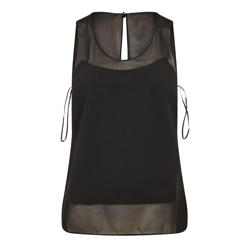 Image of Ted Baker Sleeveless Top with Panel Detail Black female 6 (2X)