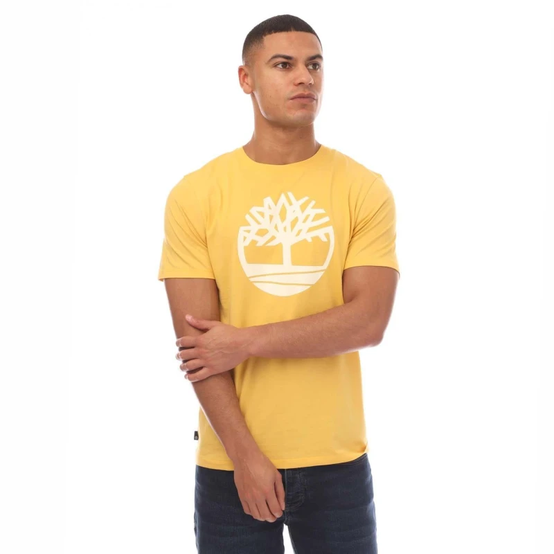 Image of Timberland Kennebec River Tree Logo T-Shirt - Yellow Yellow S