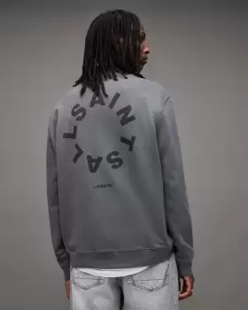 Image of AllSaints Tierra Circle Logo Crew Neck Sweatshirt