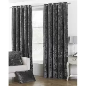 Image of Riva Paoletti Verona Eyelet Curtains (46 x 54in) (Pewter) - Pewter