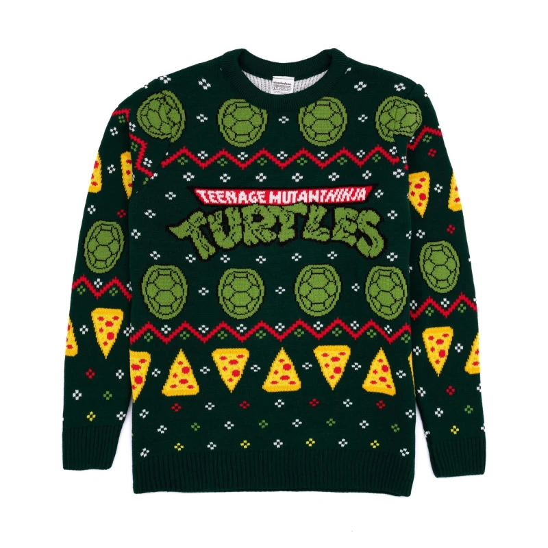 Image of Teenage Mutant Ninja Turtles Teenage Mutant Ninja Turtles Men Christmas Jumper in Green Size: 2X-large Green XXL Male 5060977371638