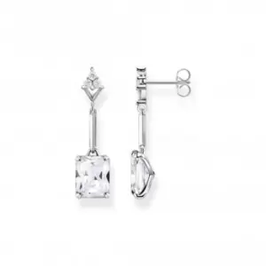 Image of Sterling Silver White Stone Earrings H2177-051-14