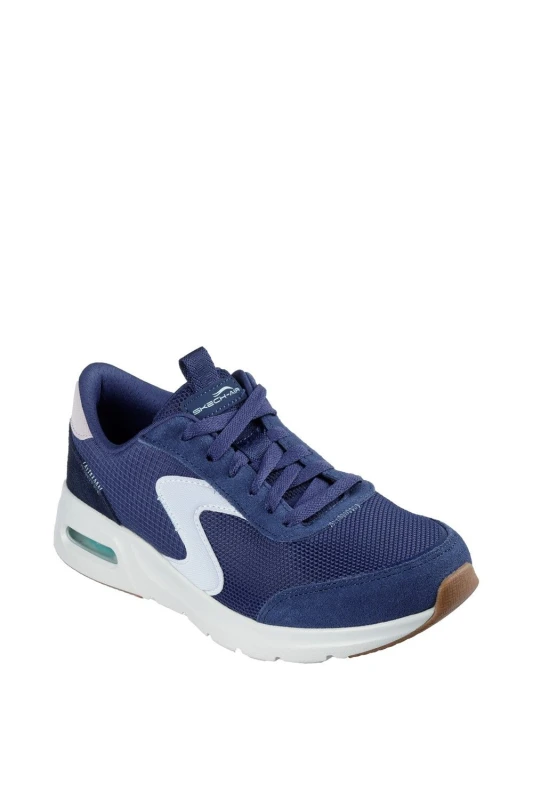 Image of Skechers Womens Skech-Air Court Air Wave Canvas Trainers UK Size 7 (EU 40) Navy multi SKE2324-NVMT-7
