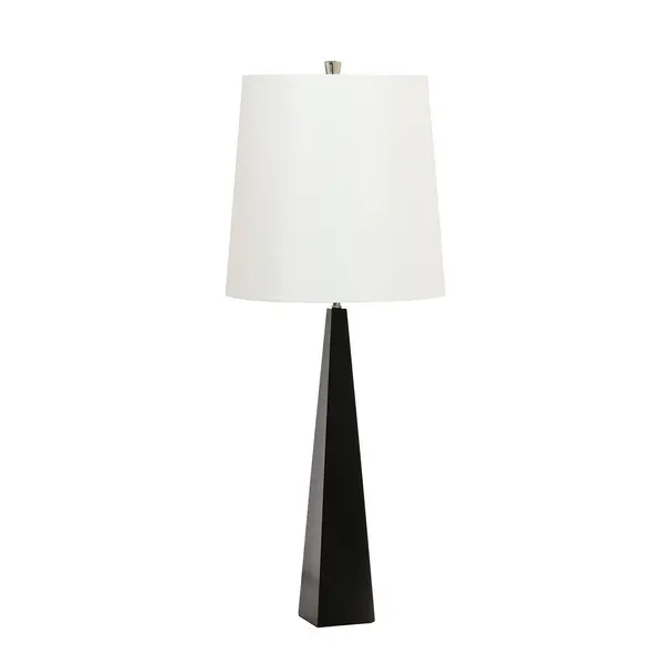 Image of Ascent Table Lamp with Round Tapered Shade, Black