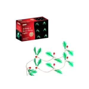 Image of Holly Leaf and Berry LED Christmas Lights