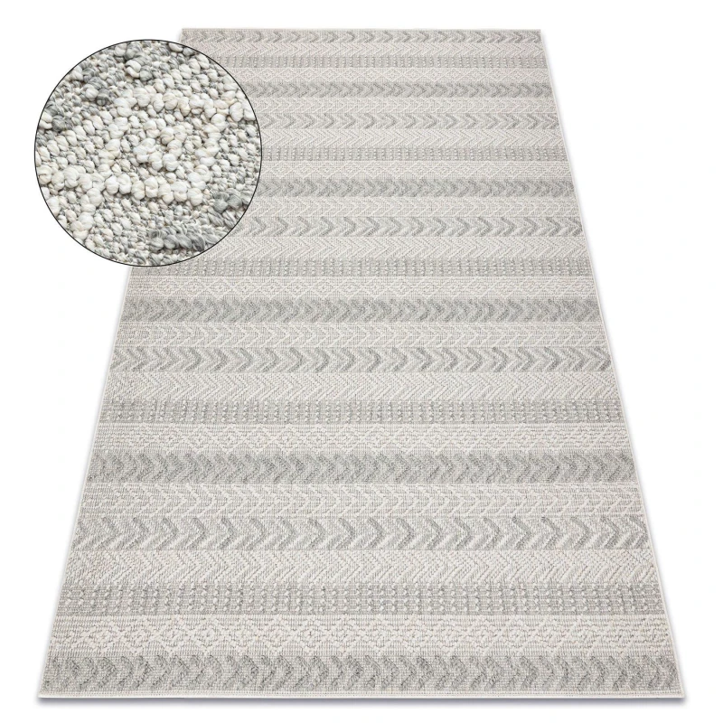 Image of RugsX Carpet Jersey 19243 Grey - Chevron, Structural, Loop Boho 120X170 Cm