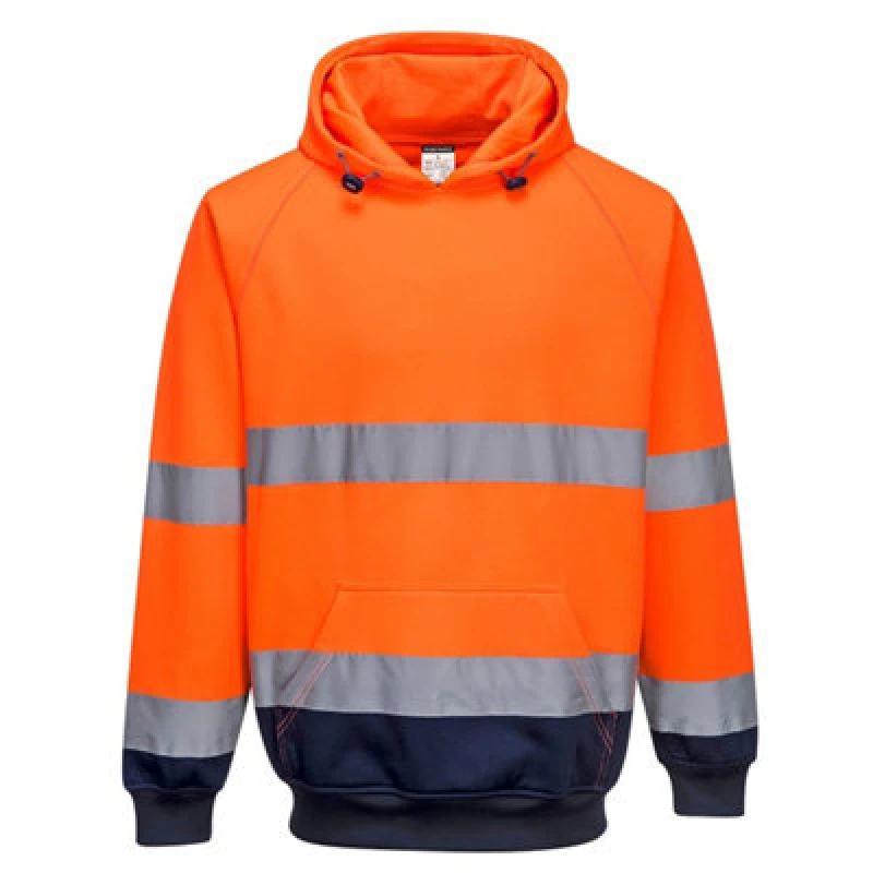 Image of Portwest Hi Vis Contrast Hoodie B316ONRS Colour: Orange / Navy