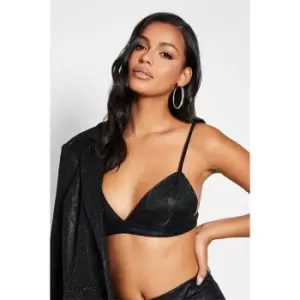 Image of I Saw It First Glitter Triangle Bralet - Black