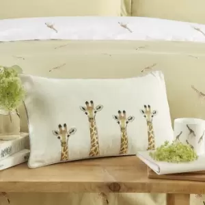 Image of Sophie Allport ZSL Giraffe Cushion, Cream & Khaki