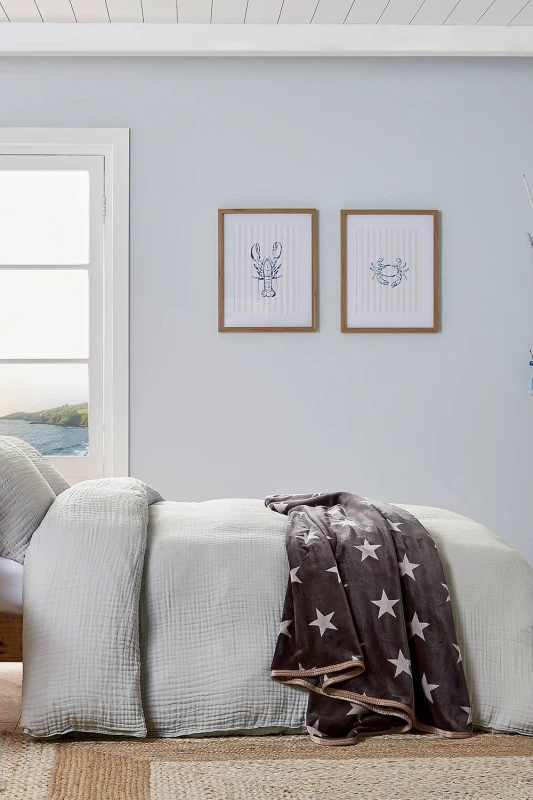 Image of Helena Springfield 'Muslin' Cotton Duvet Cover Set in Silver Size: King Silver Unisex King