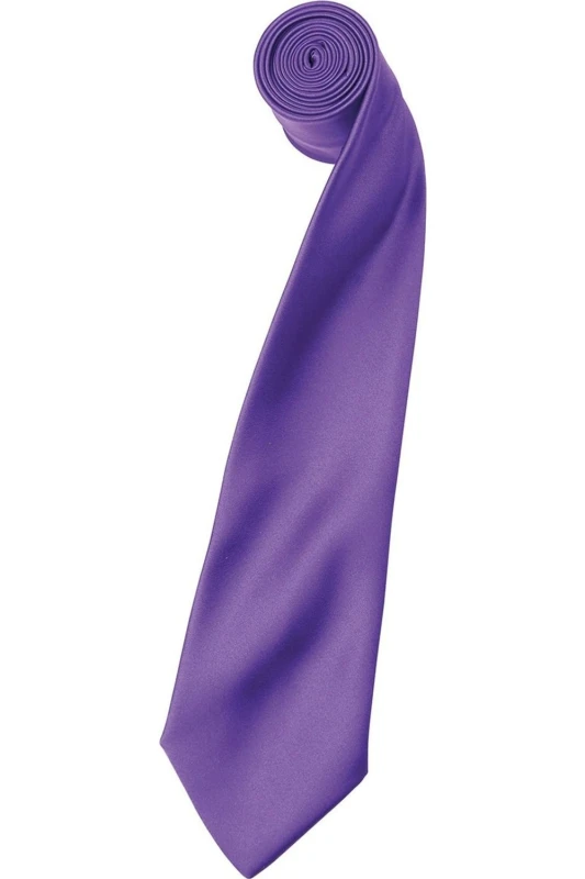 Image of Premier Premier Colours Satin Tie in Violet Violet One Size Unisex 5063470722952