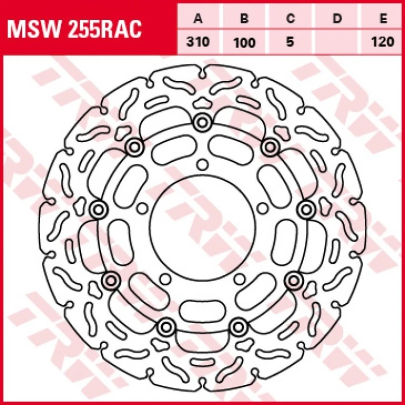 Image of TRW MSW255RAC Brake disc Brake Disc (82)
