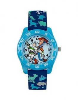 Image of Disney Toy Story Woody & Buzz Time Teacher Dial Blue Character Print Strap Kids Watch