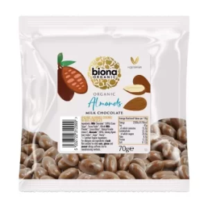 Image of Biona Milk Chocolate Covered Almonds 70g