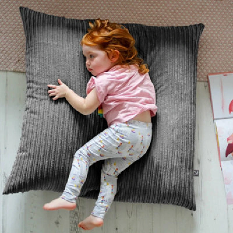 Image of rucomfy Beanbags Rucomfy Jumbo Cord Bean Bag Floor Cushion - Indoor Versatile Grey Seat