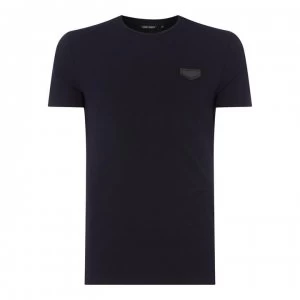 Image of Antony Morato Logo Patch T Shirt - DEEP Blue 7051