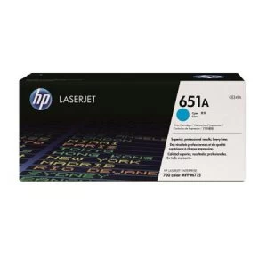 Image of HP 651A Cyan Laser Toner Ink Cartridge