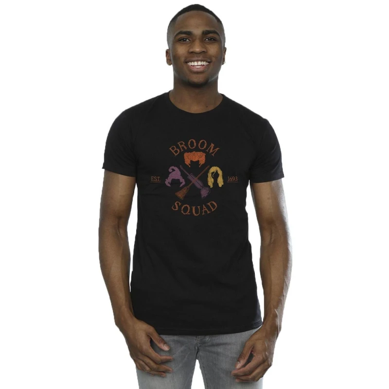 Image of Disney Men Hocus Pocus Broom Squad 93 T-Shirt in Black Size: Small Black S Male 5063153143913