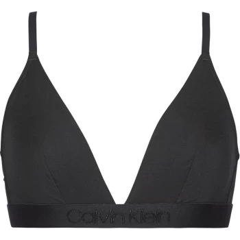 Image of Calvin Klein Logo Unlined Triangle Bralette - Black