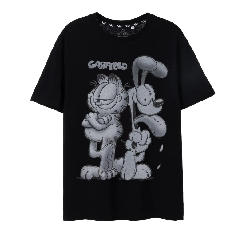 Image of Garfield Garfield Men Short Sleeved T-Shirt in Black Size: Small Black S Male 5063203007936