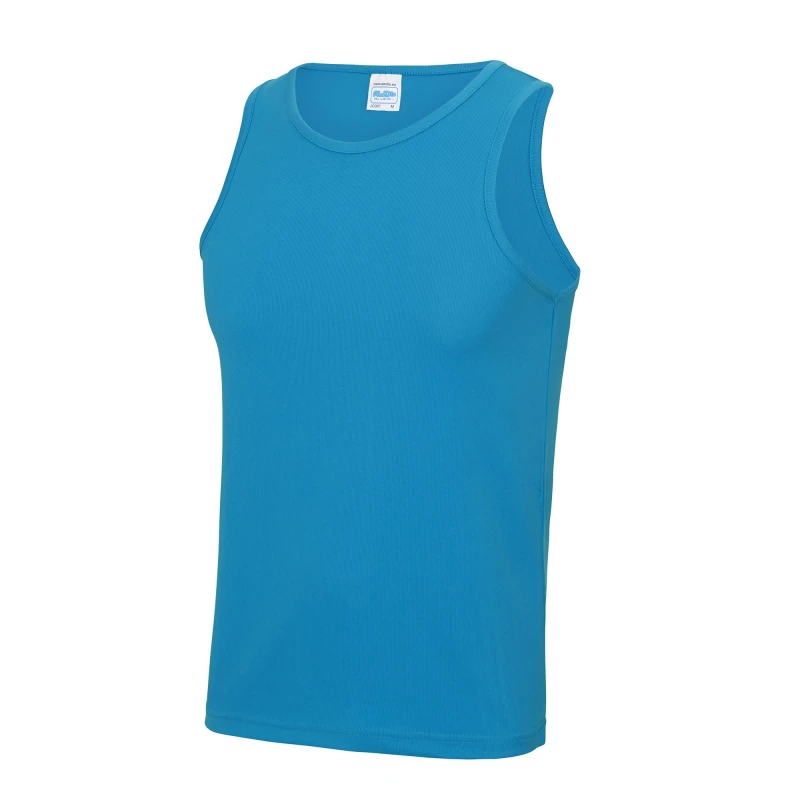 Image of AWDis AWDis Men Just Cool Sports Gym Plain Tank Vest Top in Duck Egg Blue Size: Small Duck Egg Blue S Male 5055747877335