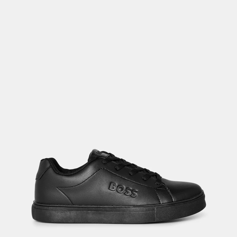 Image of Boss Kids Logo Court Low Trainers Black male 3 (36)