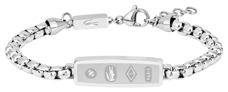 Image of Lacoste 2040538 DISTRICT stainless steel chain link bracelet Jewellery