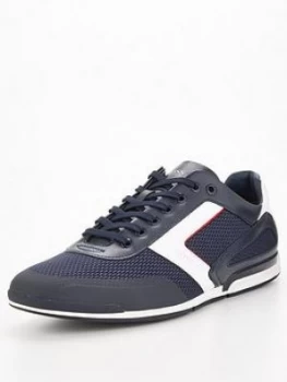 Image of Hugo Boss Saturn Low Profile Trainers Dark Blue Size 11 Men