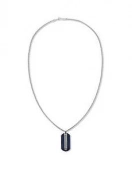 Image of Tommy Hilfiger Stainless Steel with Blue IP Necklace, One Colour, Men