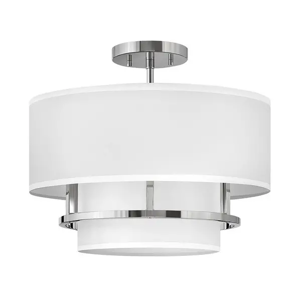 Image of Graham 3 Light Cylindrical Ceiling Light, Polished Nickel