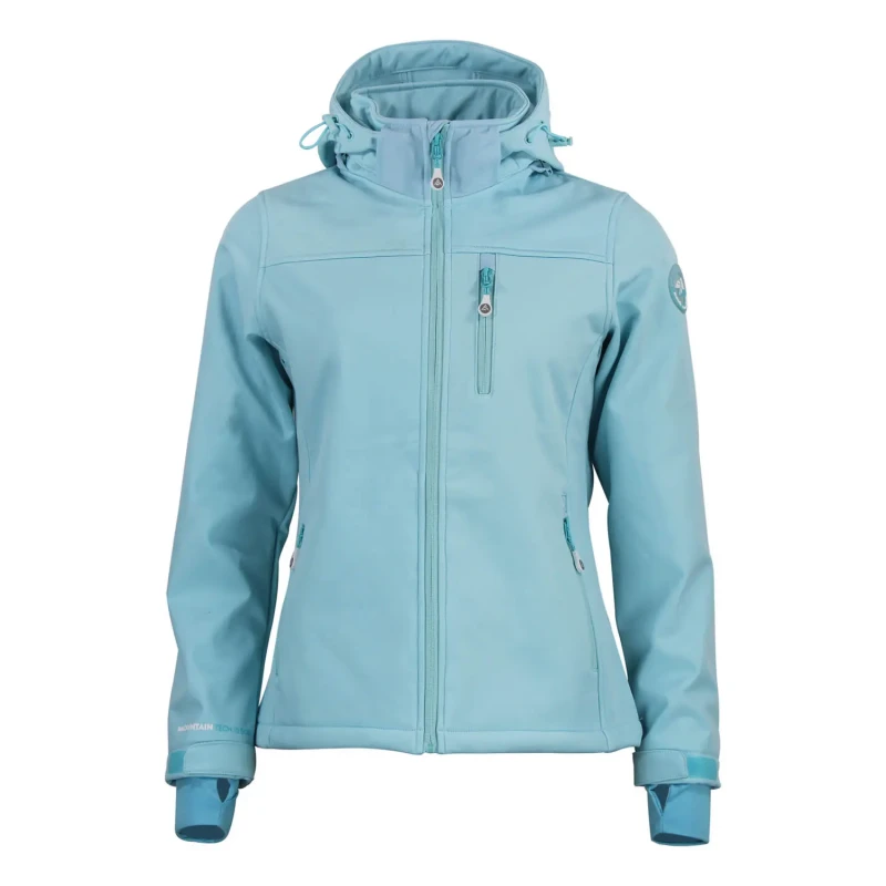 Image of Peak Mountain Womens softshell hooded jacket Peak Mountain Aclaude Bleu Female M ACLAUDE/YD/B/BLEU CIEL