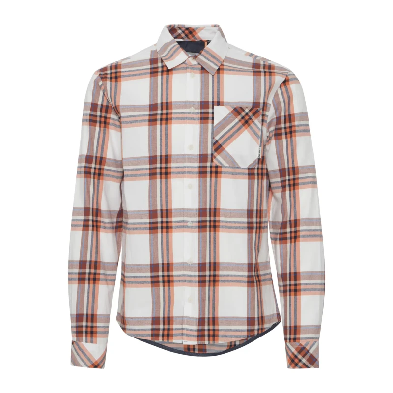Image of Blend Long sleeve plaid shirt with pocket Blend Orange Male S
