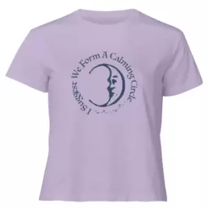 Image of Disney Hocus Pocus Calming Circle Womens Cropped T-Shirt - Lilac - XS - Lilac