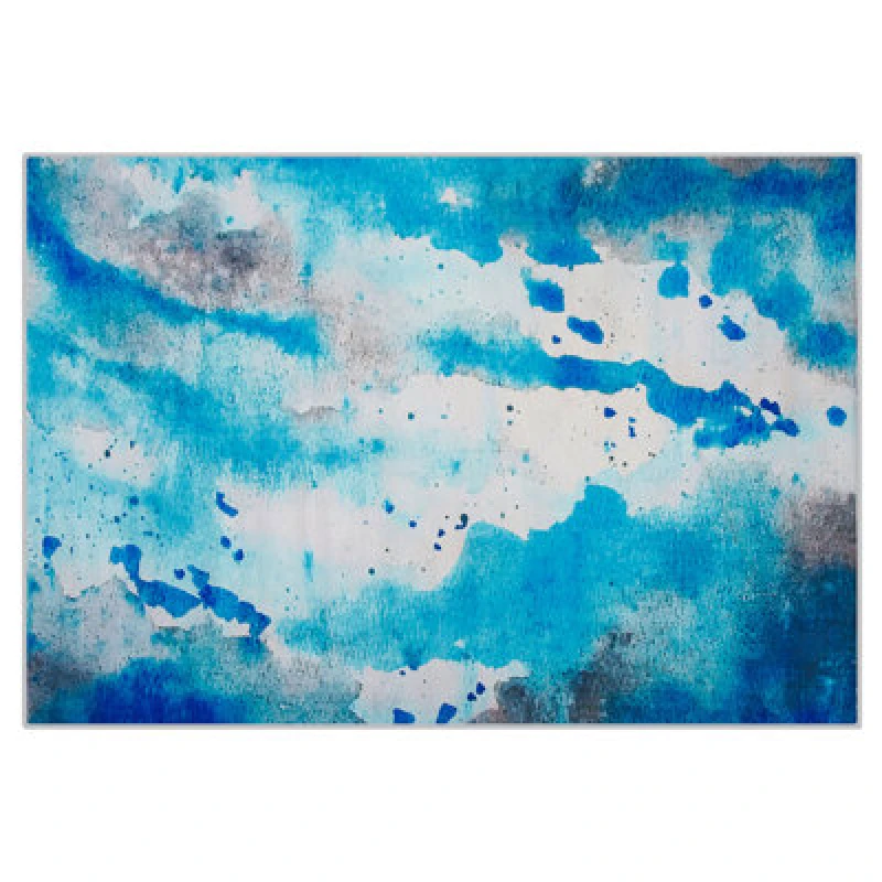 Image of Beliani Rug Bozat Blue 140 X 200 Cm