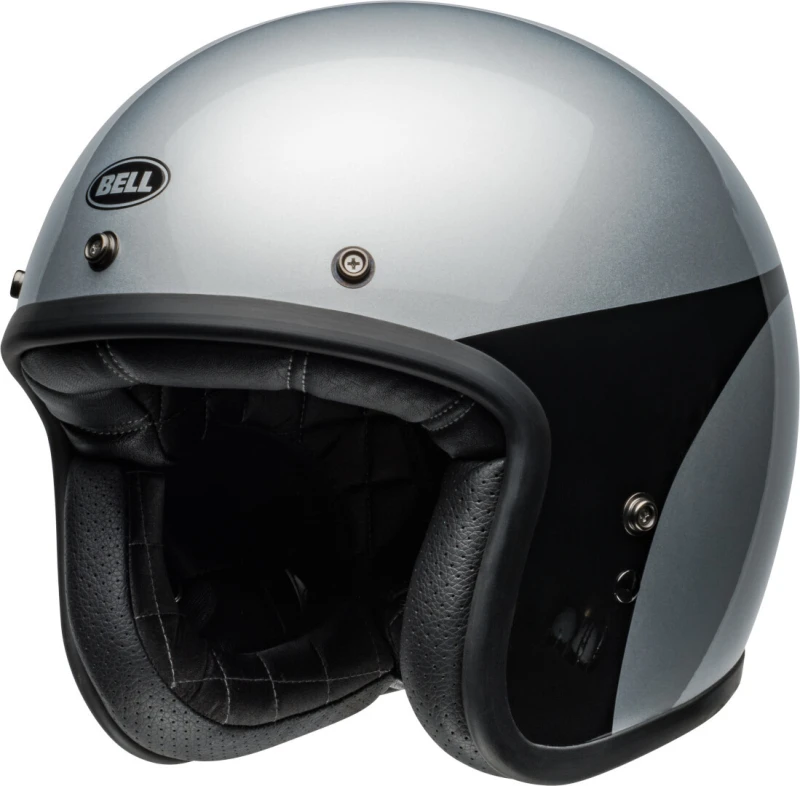 Image of Bell Custom 500 Chassis Silver Black Jet Helmet Size XL