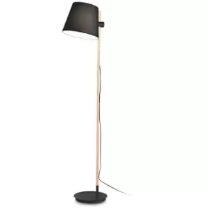 Image of Ideal Lux Axel Floor Lamp With Tapered Shade Black